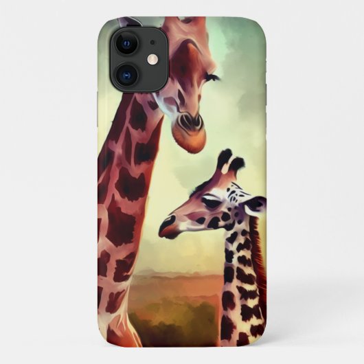 ミイラとベビーキリンの水色 Case-Mate iPhoneケース (裏面)