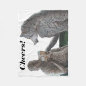 ミイラと人狼の飲むファンタジーアート毛布 フリースブランケット (正面)