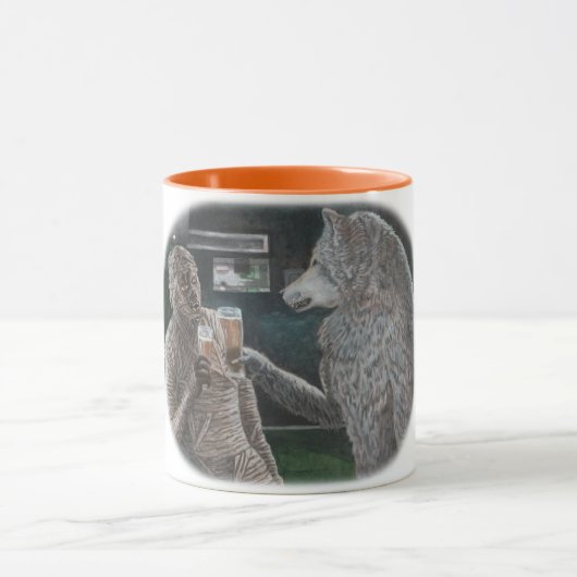 ミイラと人狼ファンタジーアートコーヒーマグ マグカップ (中央)