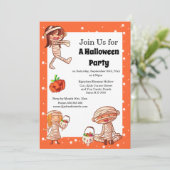 ミイラのエジプトの漫画の怪物かわいい子供たちがドレスアップ 招待状 (スタンド正面)