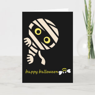 ミイラのハチの「ハロウィンおめでとう」カード(中身は空白) カード