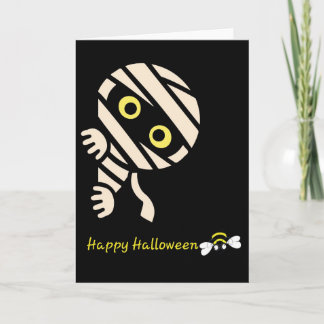 ミイラのハチの「ハロウィンおめでとう」カード(中身は空白) カード