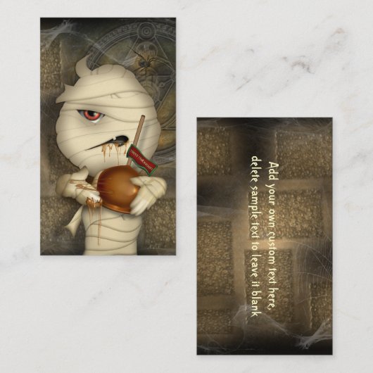 ミイラのハロウィンのおもしろいな衣裳 名刺 (正面/裏面)