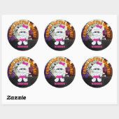 ミイラのハロウィーンありがとうステッカーパーソナライズされた ラウンドシール (シート)