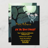 ミイラのハロウィーンの衣装パーティー 招待状 (正面/裏面)