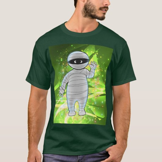 ミイラのモリス・オン・グリーン Tシャツ (正面)