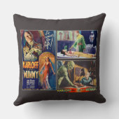 ミイラのヴィンテージのホラー映画ポスターコラージュ クッション (裏面)