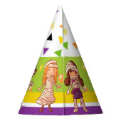 ミイラの仮装漫画の男の子少女ハロウィンブー パーティーハット (裏面)