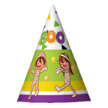 ミイラの仮装漫画の男の子少女ハロウィンブー