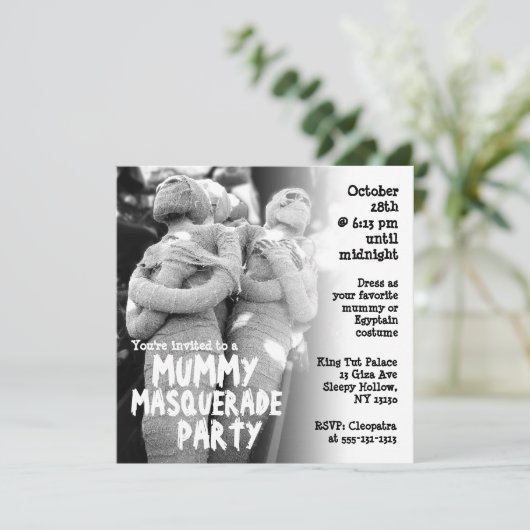 ミイラの仮面舞踏会のハローウィンパーティの招待状 招待状 (スタンド正面)