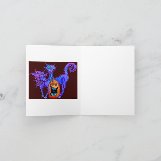 ミイラの単語のびっくりパーティのハロウィンの招待状 招待状 (内部)