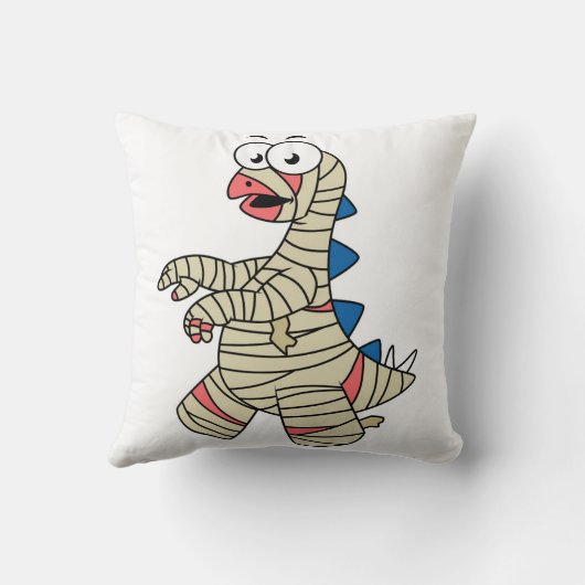 ミイラの格好をした漫画のステゴサウルス。 クッション (裏面)