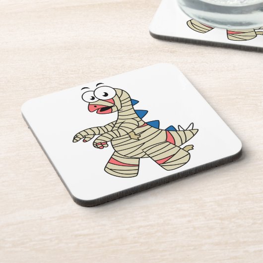 ミイラの格好をした漫画のステゴサウルス。 コースター (左側)