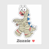 ミイラの格好をした漫画のステゴサウルス。 シール (シート)