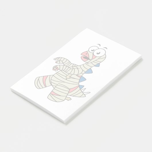 ミイラの格好をした漫画のステゴサウルス。 ポストイット (アングル)