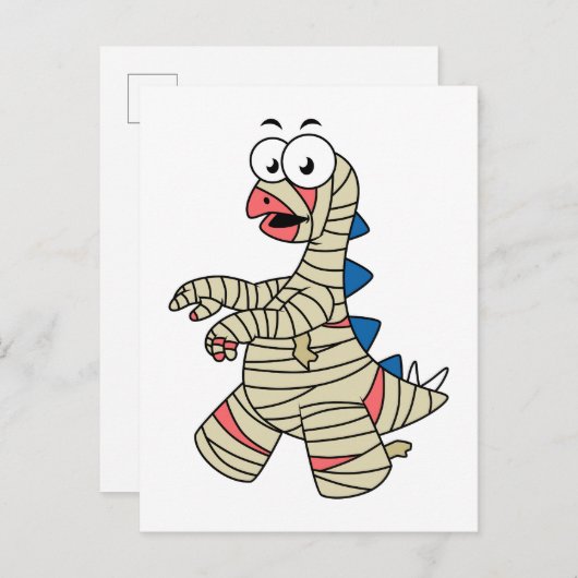 ミイラの格好をした漫画のステゴサウルス。 ポストカード (正面/裏面)