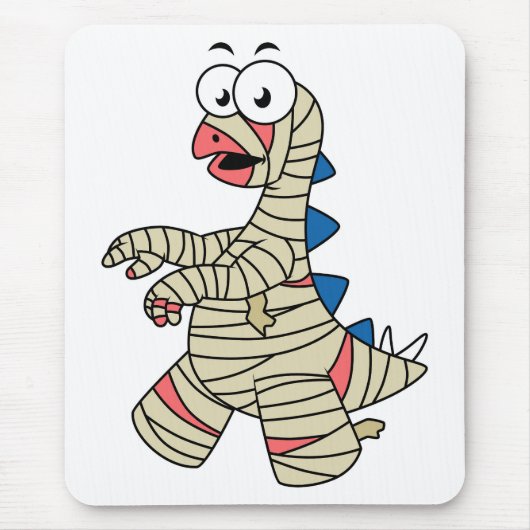 ミイラの格好をした漫画のステゴサウルス。 マウスパッド (正面)