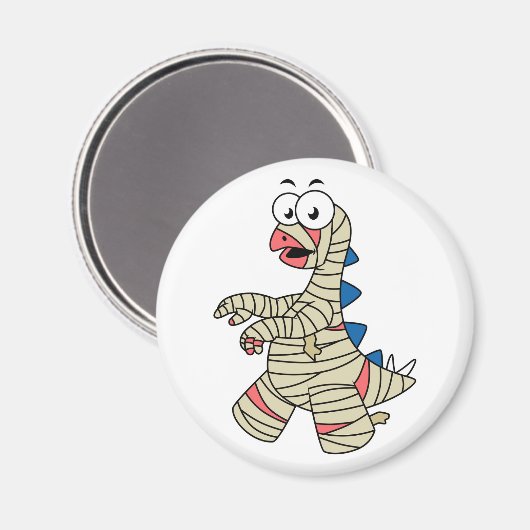 ミイラの格好をした漫画のステゴサウルス。 マグネット (正面/裏面)