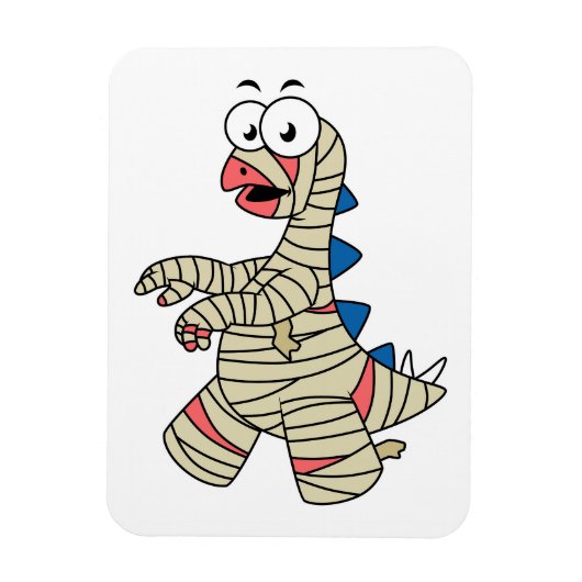 ミイラの格好をした漫画のステゴサウルス。 マグネット (縦)