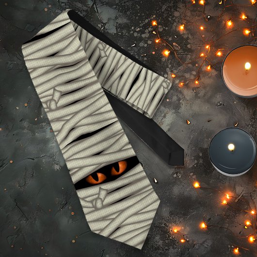 ミイラの目 Halloween オレンジ ID685 ネクタイ
