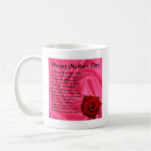 ミイラの詩-母の日-はピンクの絹及び上がりました コーヒーマグカップ (左)