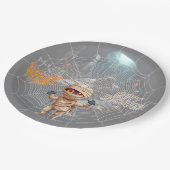 ミイラの隠れ家を治療するハロウィーントリック ペーパープレート (アングル)