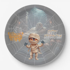 ミイラの隠れ家を治療するハロウィーントリック ペーパープレート