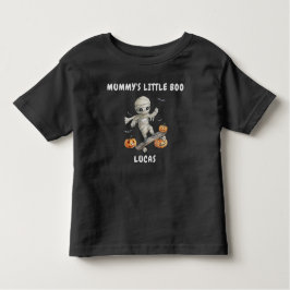 ミイラのLIttle BooミイラのスケートボードTシャツ トドラーTシャツ