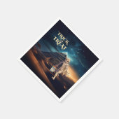 ミイラを扱うハロウィーントリック スタンダードカクテルナプキン (角)