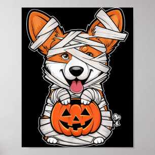 ミイラカボチャハロウィンペット犬 ポスター