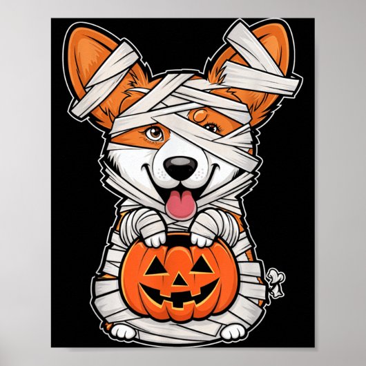 ミイラカボチャハロウィンペット犬 ポスター (正面)