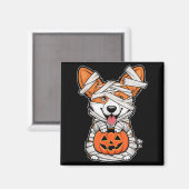 ミイラカボチャハロウィンペット犬 マグネット (正面/裏面)