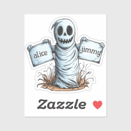 ミイラ不気味ーが旗を二つ持って シール (シート)