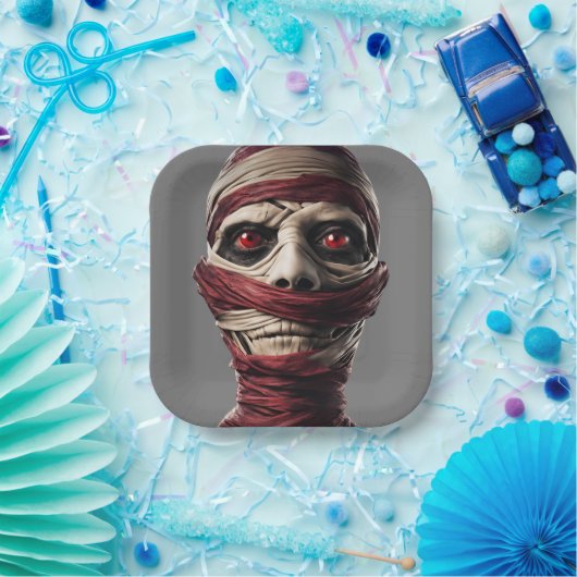 ミイラ不気味ーハローウィンパーティ怖い ペーパープレート (パーティー)