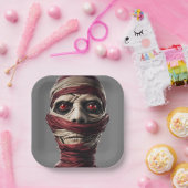 ミイラ不気味ーハローウィンパーティ怖い ペーパープレート (パーティー)