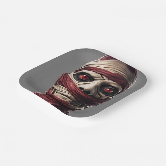 ミイラ不気味ーハローウィンパーティ怖い ペーパープレート (傾斜あり)