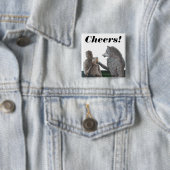 ミイラ人狼ビールを飲むファンタジーアートボタン 缶バッジ (インサイチュ)