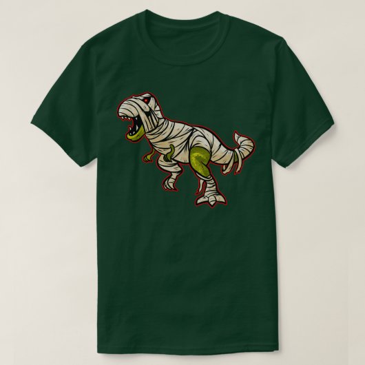 ミイラ包まれたムの衣装を着た包帯の恐竜 Tシャツ (デザイン正面)