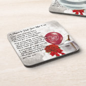 ミイラ及びパパの詩-第40結婚記念日 コースター (左側)