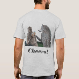 ミイラ及び狼人間飲むビールファンタジーの芸術のワイシャツ Tシャツ