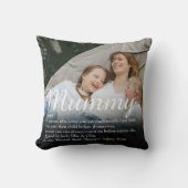 ミイラ定義引用文エレガントスクリプトの写真のスロー クッション (正面)