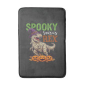 ミイラ恐竜の魔女の帽子のカボチャ Spooky Saurus Rex バスマット (正面縦)