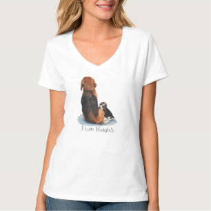 ミイラ犬の現実主義者の芸術のかわいい子犬のビーグル犬 Tシャツ