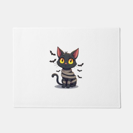ミイラ猫子猫ハロウィン ドアマット (正面)