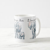 ミイラ象のマグ、私はミイラ、母の日愛します コーヒーマグカップ (正面右)