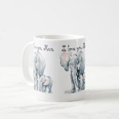 ミイラ象のマグ、私はミイラ、母の日愛します コーヒーマグカップ (正面左)