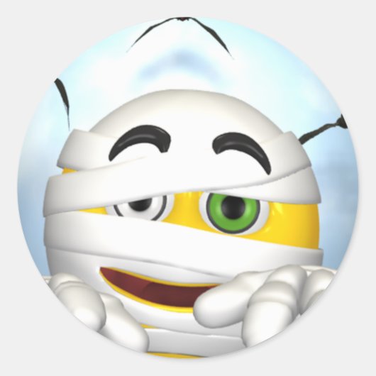 ミイラ顔 ラウンドシール (正面)