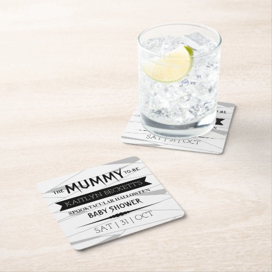 ミイラ |ハロウィーンのベビーシャワー スクエアペーパーコースター (インサイチュ)