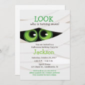 ミイラ·ハロウィーン誕生日パーティーの招待 招待状 (正面/裏面)