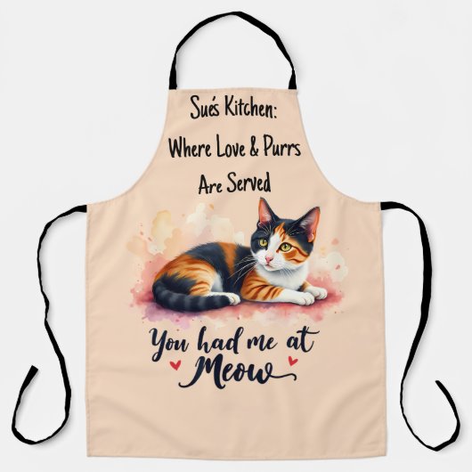 ミウウォーターで飼っていたカリコ猫 エプロン (正面)